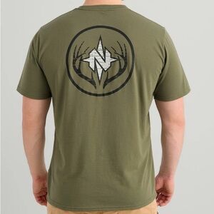 NWT NOMAD OUTDOOR 10 PT BADGE TEE Army Green Mens Size L